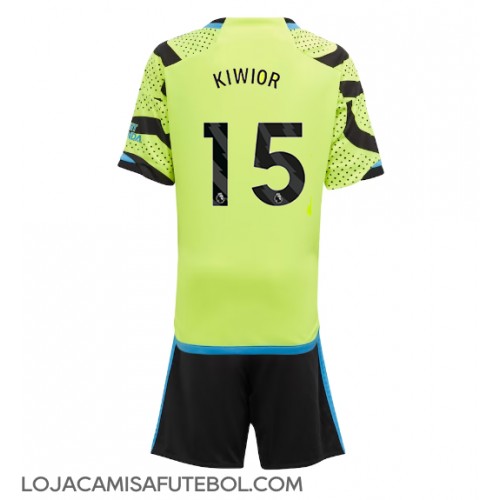 Camisa de Futebol Arsenal Jakub Kiwior #15 Equipamento Secundário Infantil 2023-24 Manga Curta (+ Calças curtas)